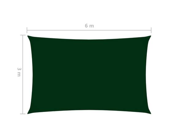 Parasolar, verde închis, 3x6 m, țesătură oxford, dreptunghiular, 6 image