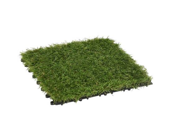 Plăci de iarbă artificială, 11 buc, verde, 30x30 cm, 4 image