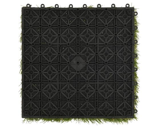 Plăci de iarbă artificială, 11 buc, verde, 30x30 cm, 7 image