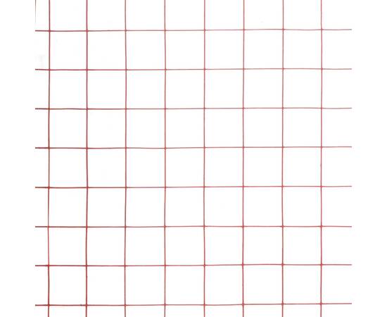 Gard de sârmă găini, roșu, 10 x 1 m, oțel cu înveliș pvc, 4 image