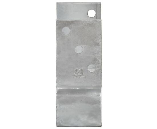 Ancore de gard, 6 buc., argintiu, 14x6x15 cm, oțel galvanizat, 4 image