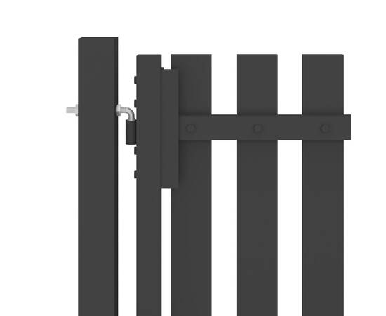 Poartă de gard grădină, antracit, 1 x 2,5 m, oțel, 3 image