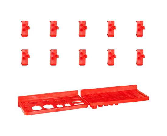 Set cutii depozitare 29 piese cu panouri de perete, roșu&negru, 4 image