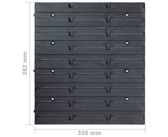Set cutii depozitare 29 piese cu panouri de perete, roșu&negru, 10 image