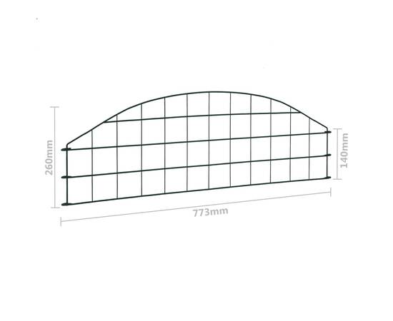 Set gard de iaz arcuit, verde, 77,3 x 26 cm, 6 image