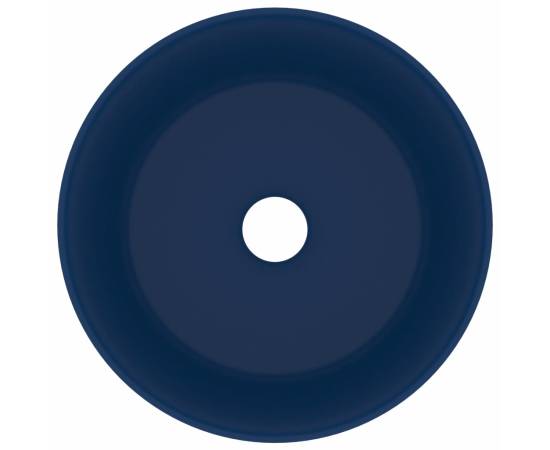 Chiuvetă baie lux albastru închis mat 40x15 cm ceramică rotund, 3 image