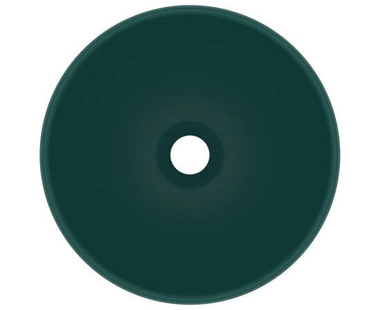 Chiuvetă baie lux verde închis mat 32,5x14 cm ceramică rotund, 3 image