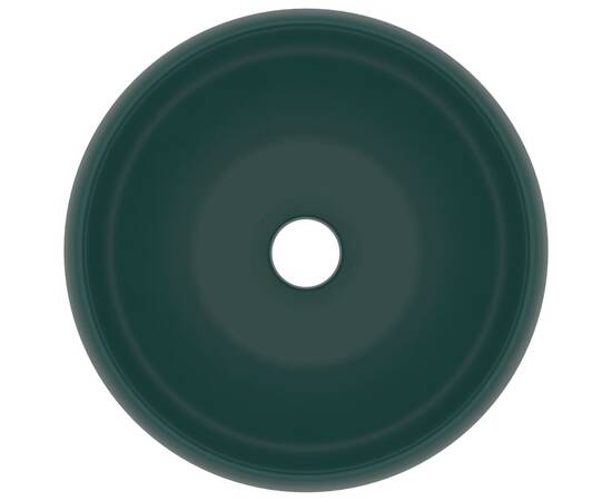 Chiuvetă baie lux verde închis mat 40x15 cm ceramică rotund, 3 image