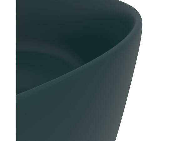 Chiuvetă baie lux verde închis mat 40x15 cm ceramică rotund, 5 image