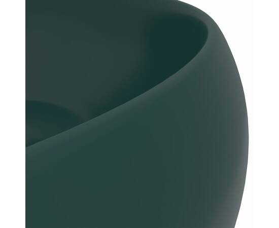 Chiuvetă baie lux verde închis mat 40x15 cm ceramică rotund, 5 image