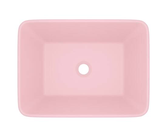 Chiuvetă de baie lux, roz mat, 41 x 30 x 12 cm, ceramică, 3 image