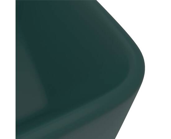 Chiuvetă de baie lux, verde închis mat, 41x30x12 cm, ceramică, 5 image