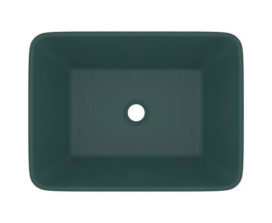 Chiuvetă de baie lux, verde închis mat, 41x30x12 cm, ceramică, 3 image