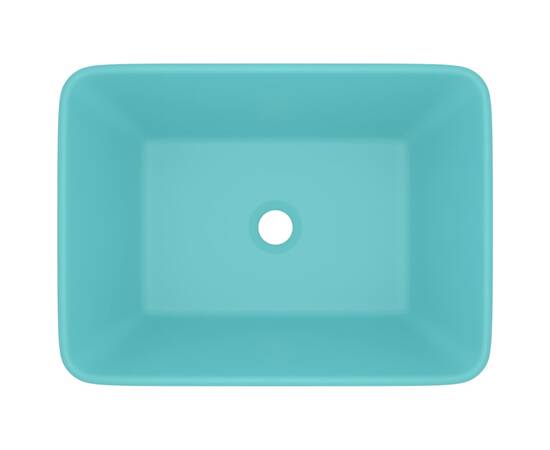 Chiuvetă de baie lux, verde deschis mat, 41x30x12 cm, ceramică, 3 image