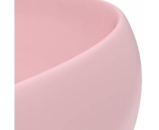 Chiuvetă de baie lux roz mat 40x15 cm ceramică rotund, 5 image