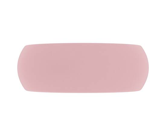 Chiuvetă de baie lux roz mat 40x15 cm ceramică rotund, 4 image