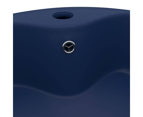 Chiuvetă de lux cu preaplin, albastru mat, 36 x 13 cm, ceramică, 5 image