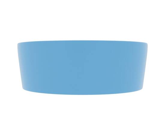Chiuvetă de lux cu preaplin, bleu mat, 36x13 cm, ceramică, 4 image