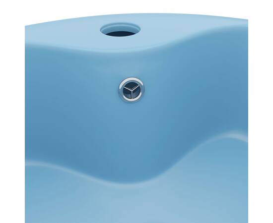 Chiuvetă de lux cu preaplin, bleu mat, 36x13 cm, ceramică, 5 image