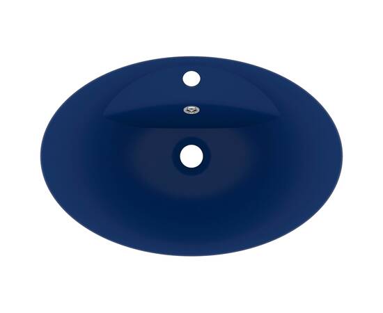 Chiuvetă lux preaplin albastru mat 58,5x39 cm ceramică oval, 4 image