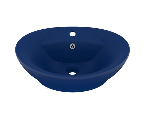 Chiuvetă lux preaplin albastru mat 58,5x39 cm ceramică oval, 2 image
