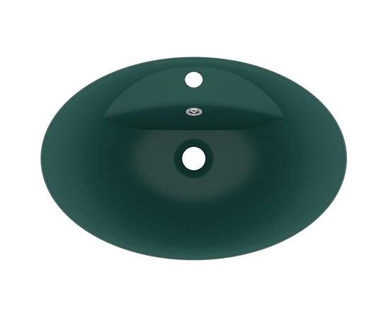 Chiuvetă lux preaplin verde închis mat 58,5x39 cm ceramică oval, 4 image