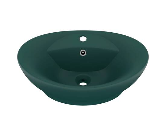 Chiuvetă lux preaplin verde închis mat 58,5x39 cm ceramică oval, 2 image