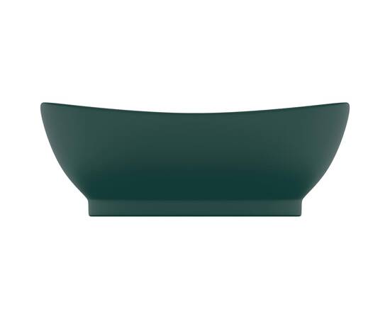 Chiuvetă lux preaplin verde închis mat 58,5x39 cm ceramică oval, 3 image
