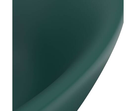 Chiuvetă lux preaplin verde închis mat 58,5x39 cm ceramică oval, 5 image