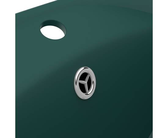 Chiuvetă lux preaplin verde închis mat 58,5x39 cm ceramică oval, 6 image