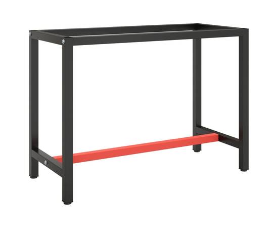 Cadru banc de lucru, negru mat/roșu mat, 110x50x79 cm, metal