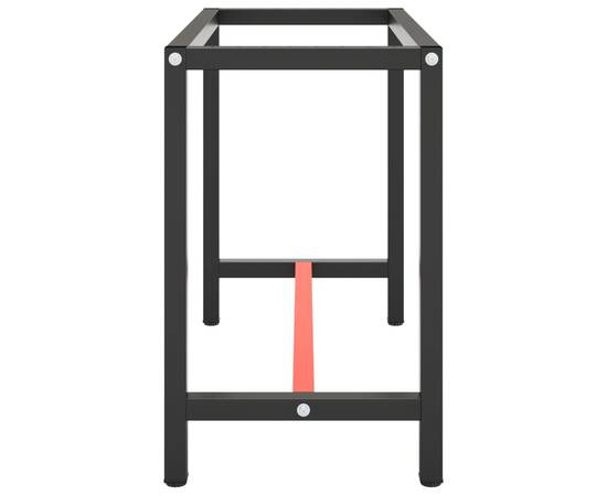 Cadru banc de lucru, negru mat/roșu mat, 110x50x79 cm, metal, 4 image