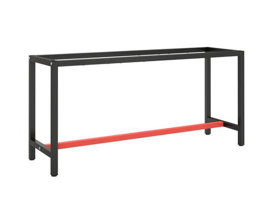 Cadru banc de lucru, negru mat/roșu mat, 170x50x79 cm, metal