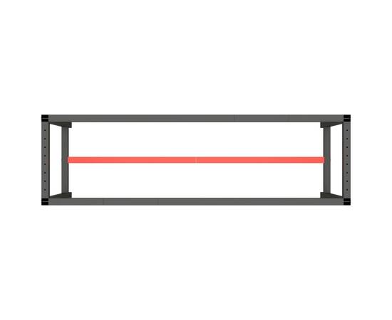 Cadru banc de lucru, negru mat/roșu mat, 170x50x79 cm, metal, 5 image
