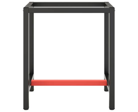 Cadru banc de lucru, negru mat/roșu mat, 70x50x79 cm, metal, 3 image