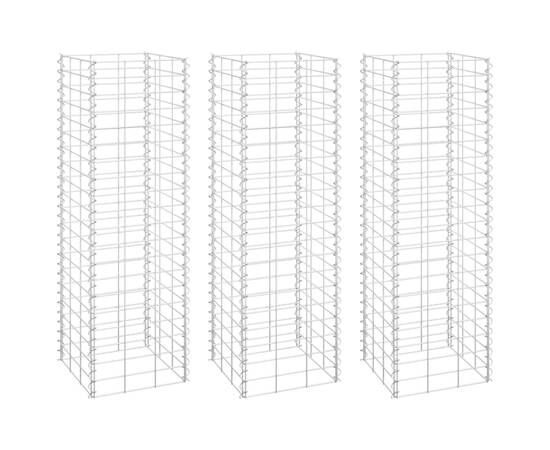 Straturi înălțate de gabioane, 3 buc., 30x30x100 cm, fier, 2 image