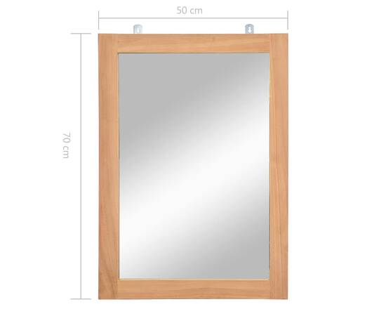 Oglindă de perete, 50 x 70 cm, lemn masiv de tec, 6 image