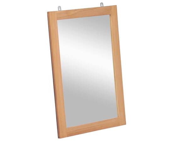 Oglindă de perete, 50 x 70 cm, lemn masiv de tec, 2 image