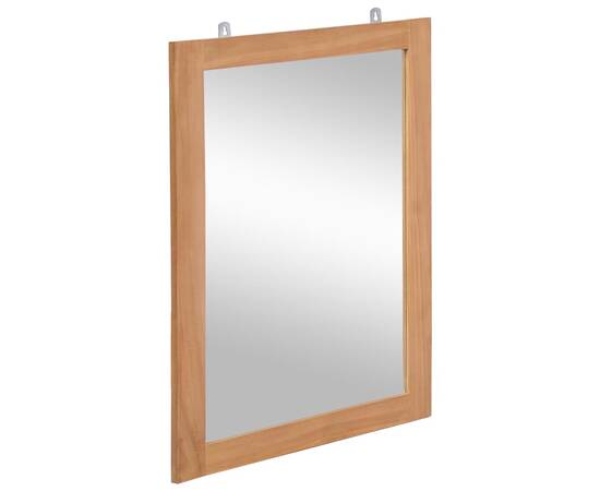 Oglindă de perete, 50 x 70 cm, lemn masiv de tec, 3 image