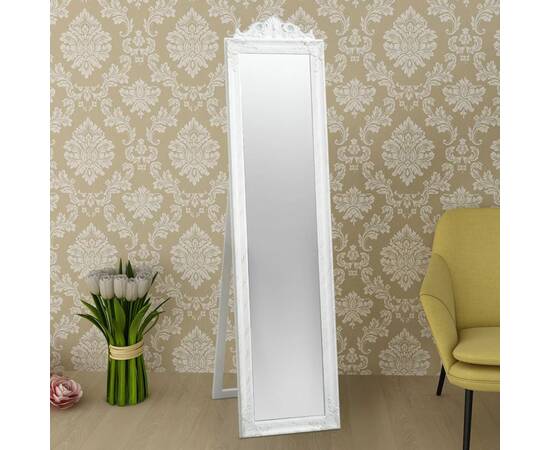 Oglindă în stil baroc independentă, alb, 160 x 40 cm, 2 image
