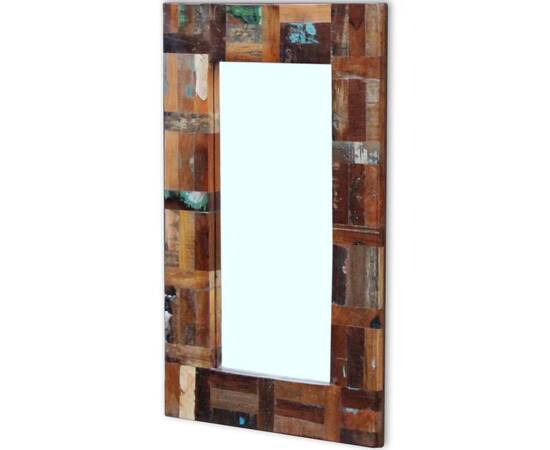 Oglindă, 80x50 cm, lemn masiv reciclat, 5 image