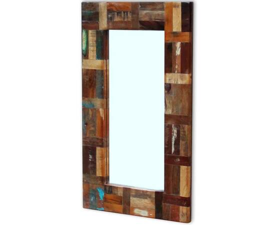 Oglindă, 80x50 cm, lemn masiv reciclat, 6 image