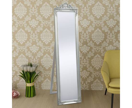 Oglindă verticală în stil baroc 160 x 40 cm argintiu, 2 image