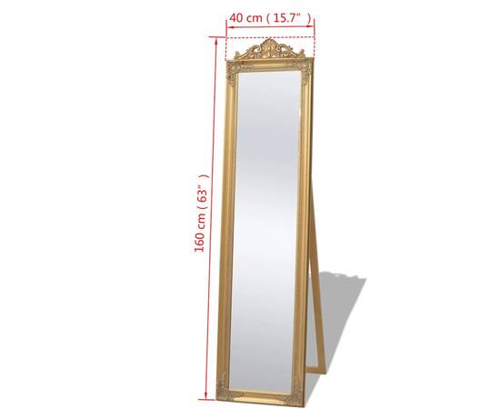 Oglindă verticală în stil baroc 160 x 40 cm auriu, 7 image
