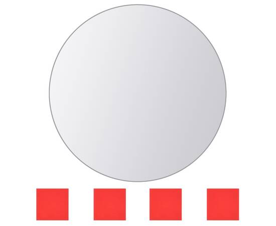 Plăci de oglindă rotunde, sticlă, 8 buc, 2 image