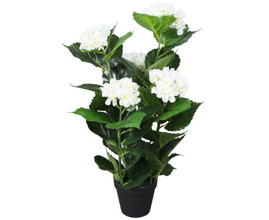 Plantă artificială hydrangea cu ghiveci, 60 cm, alb