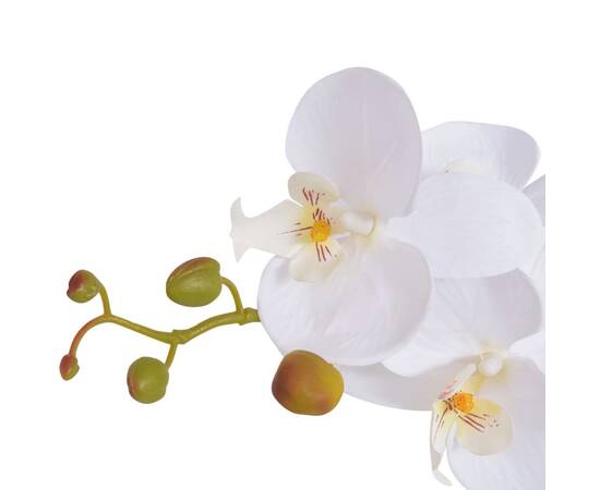 Plantă artificială orhidee cu ghiveci, 65 cm, alb, 2 image