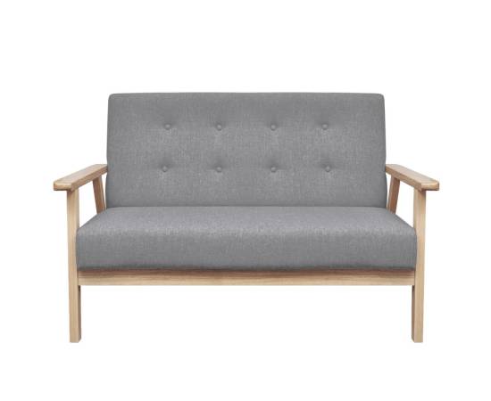Canapea cu 2 locuri, gri deschis, material textil, 3 image