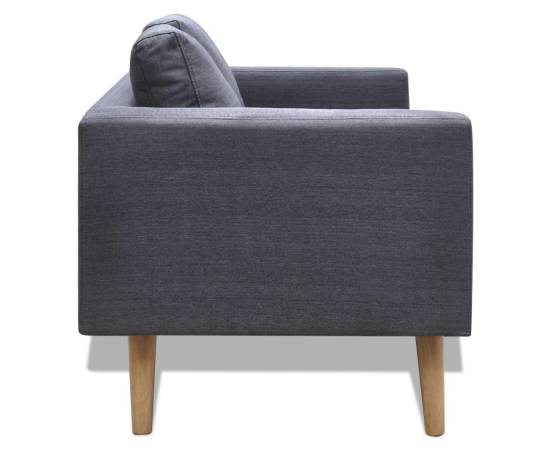 Canapea cu 2 locuri, material textil, gri închis, 2 image