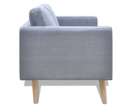 Canapea cu 2 locuri, material textil, gri deschis, 2 image
